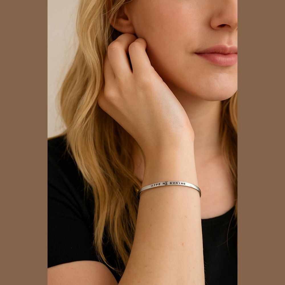 Unbranded Silver Engraved Cuff Bracelet